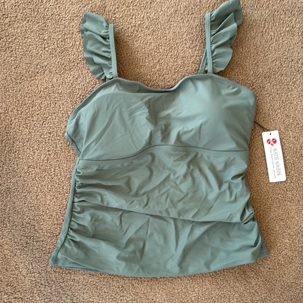 Green Ruffled Tankini Set - Picture 2 of 7